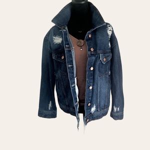 Celebrity Pink Distressed Denim Jean Jacket